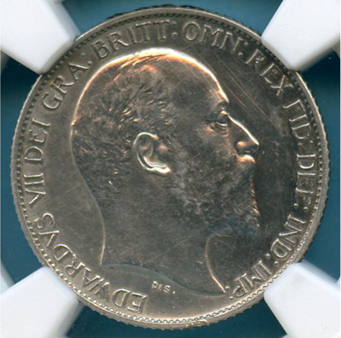 コイン1902年 イギリス クラウン銀貨「キングエドワード7世」NGC MS61